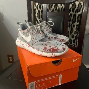 Nike Chicago Cubs custom Flyknit 2 Gray and Red Sneakers